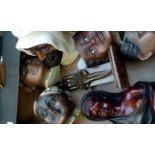 Various Blackamoor Jars and German Treen Plaque