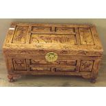 Small carved oriental trunk