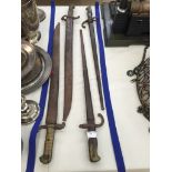 Four French bayonets