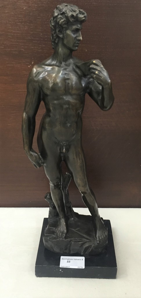 A bronze figure of David