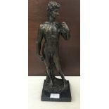 A bronze figure of David