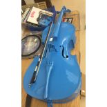 A Ronnie Wood signed blue cello "Incompleteness": a commissioned piece for an art exhibition