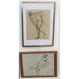 Viola Gertrude Harvey (1875-1954): Female figural nude study, bears stamp,