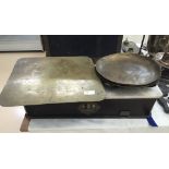 A set of 19th century French scales with marble top and brass pans