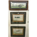 Padbury (20th century): Three watercolours depicting military aircraft, each signed and dated,