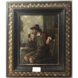 Ignaz Guggenberger (Active circa 1900): A Tyrolean Peasant, oil on board, labelled verso,