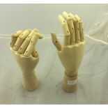 A pair of artist's articulated hands