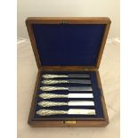 A cased set of six silver hallmarked knives and forks