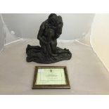 A resin bronzed figure 'Poetry of Love' by Cameron (Limited Edition 886/5000) and Certificate