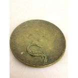 A Danish Tinos bronze plaque with lizard