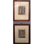 Herbert Edward Cox (1870-1941): A pair of watercolours depicting Coventry Cathedral, signed,