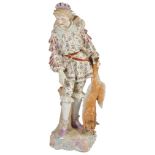 A 19th Century Porcelain Figure 'The Huntsman': KPM Factory - the standing figure wearing 18th