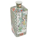 A Small Chinese Famille Verte Square Bottle,