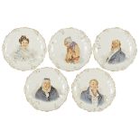 A Set of Five Late 19th/early 20th Century Russian Decorative Plates by Kuznetsova,