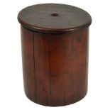 A Chinese Bamboo Brushpot: 18th century, of cylindrical form; together with lid,