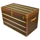 A Louis Vuitton Large Travelling Trunk: With Louis Vuitton monogrammed livery,