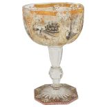 Emile Galle (1846-1904) A Rare Goblet: Richly enamelled throughout,