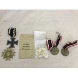 Six German Medals to inc WWI Second Class Iron Cross, WWII Merit Cross,