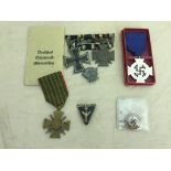 WWI German court mounted Iron Cross and one other, Spange party badge,