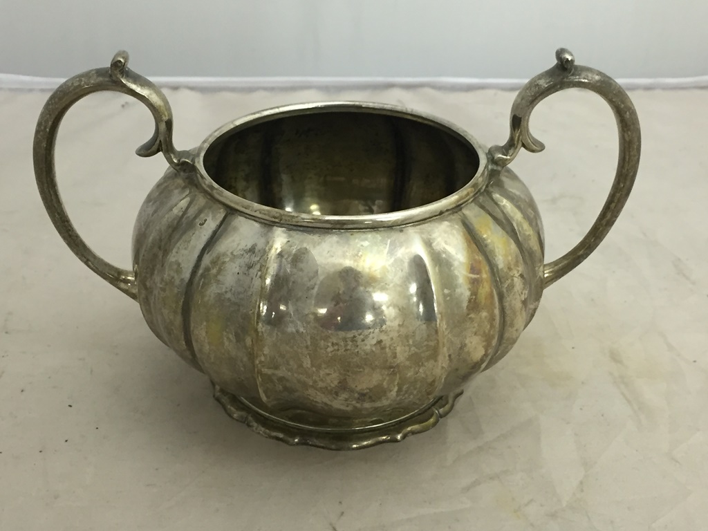 A heavy HM silver sugar bowl