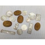 A quantity of Chinese mother-of-pearl gaming counters and loose cameos