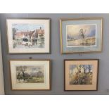 A quantity of watercolours of landscape subjects,