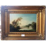 A 19th century landscape oil painting,