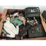 A box of dolls etc