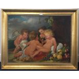 After Sir Peter Paul Rubens (1577-1640): Cherubs with fruit, oil on canvas, unsigned,