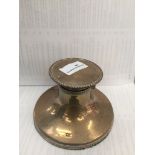 A hallmarked silver capstan inkwell