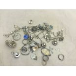 A quantity of hallmarked silver chains, rings, bracelets,