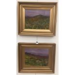 A pair of landscape oils, H 34 x W 44 cm,