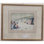 Henry Gibbs Massey (1860-1934): Beach scene, watercolour, signed,