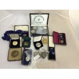 A mixed lot: 17 medallions and four medals to inc sports, military interest,