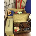 A quantity of photographic equipment to inc cameras (Ross), binoculars and slides, negatives,