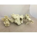 Three pieces of coral