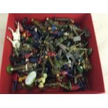 A box of lead soldiers and figures