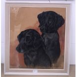 Marjorie Cox (1915-2003): Portrait of two labradors, pastel, signed,