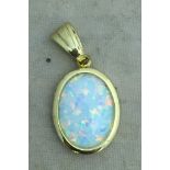 A 9ct oval opal locket