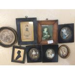 A quantity of miniatures, predominantly portrait examples,