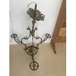 A Victorian brass chandelier