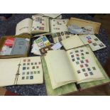 A quantity of vintage stamp albums to inc an album with good mint GVR Commonwealth examples and