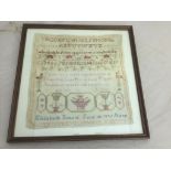 A Victorian sampler dated 1846