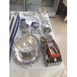 A quantity of EPNS to include flatware, jugs,