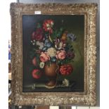 Henry Farmer (20th century): Floral still life, oil on board, signed lower right,