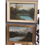 English School (19th/20th century): A pair of landscape oils on canvas, each signed,