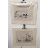A pair of limited edition signed prints of terriers by Gill Evans, unframed,