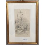 Circle of William Callow (1812-1908): Coastal scene, pencil study,