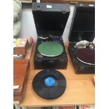 A Decca gramophone and records