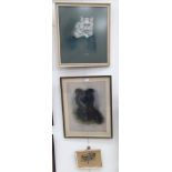 Marjorie Cox (1915-2003): Three pastels studies to include a cat,